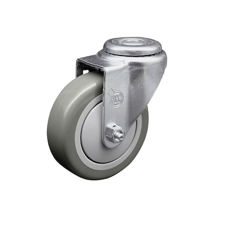 Service Caster 4'' Gray Polyurethane Creeper Swivel Bolt Hole Caster CREE-SCC-BH20S414-PPUB